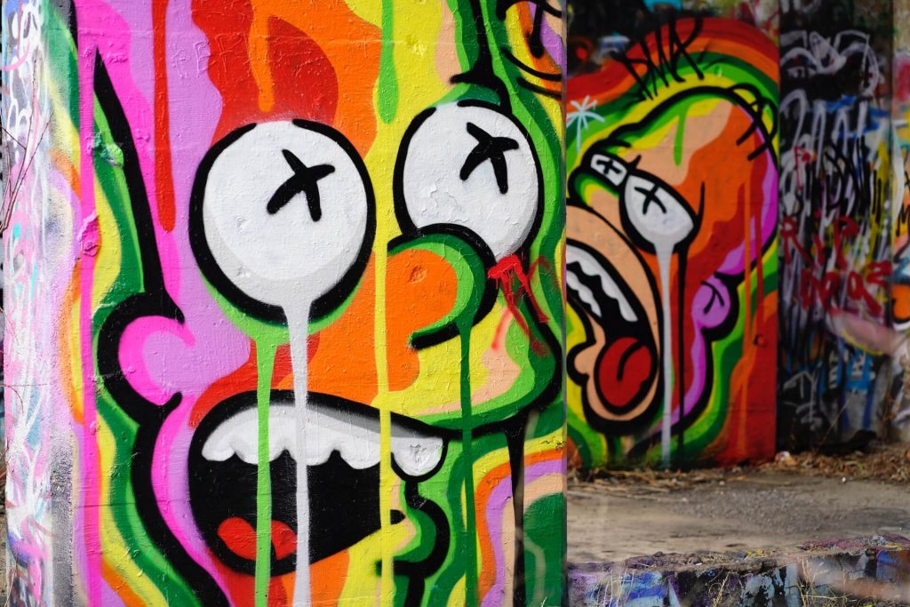 A colorful graffiti of the simpsons