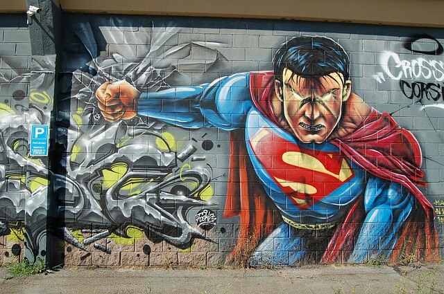 Image of a superman street art design